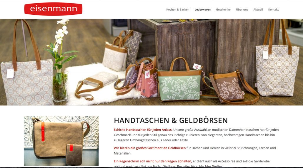 Webdesign Einzelhandel Website einrichten