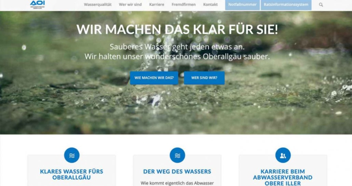 Webdesign für Abwasserverband Obere Iller