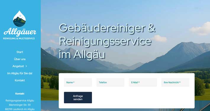 Homepage für Reinigungsservice erstellen