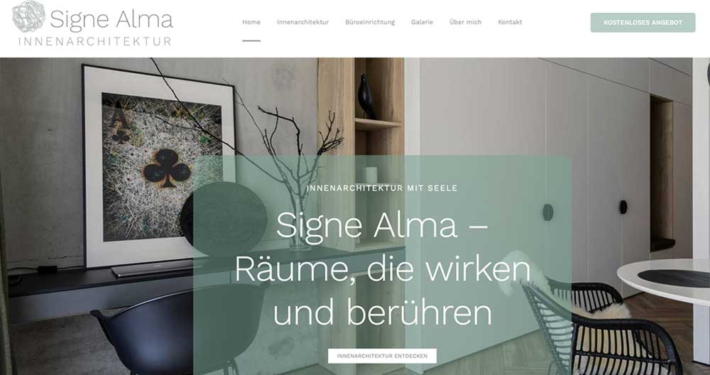 Innenarchitektin Webdesign erstellen